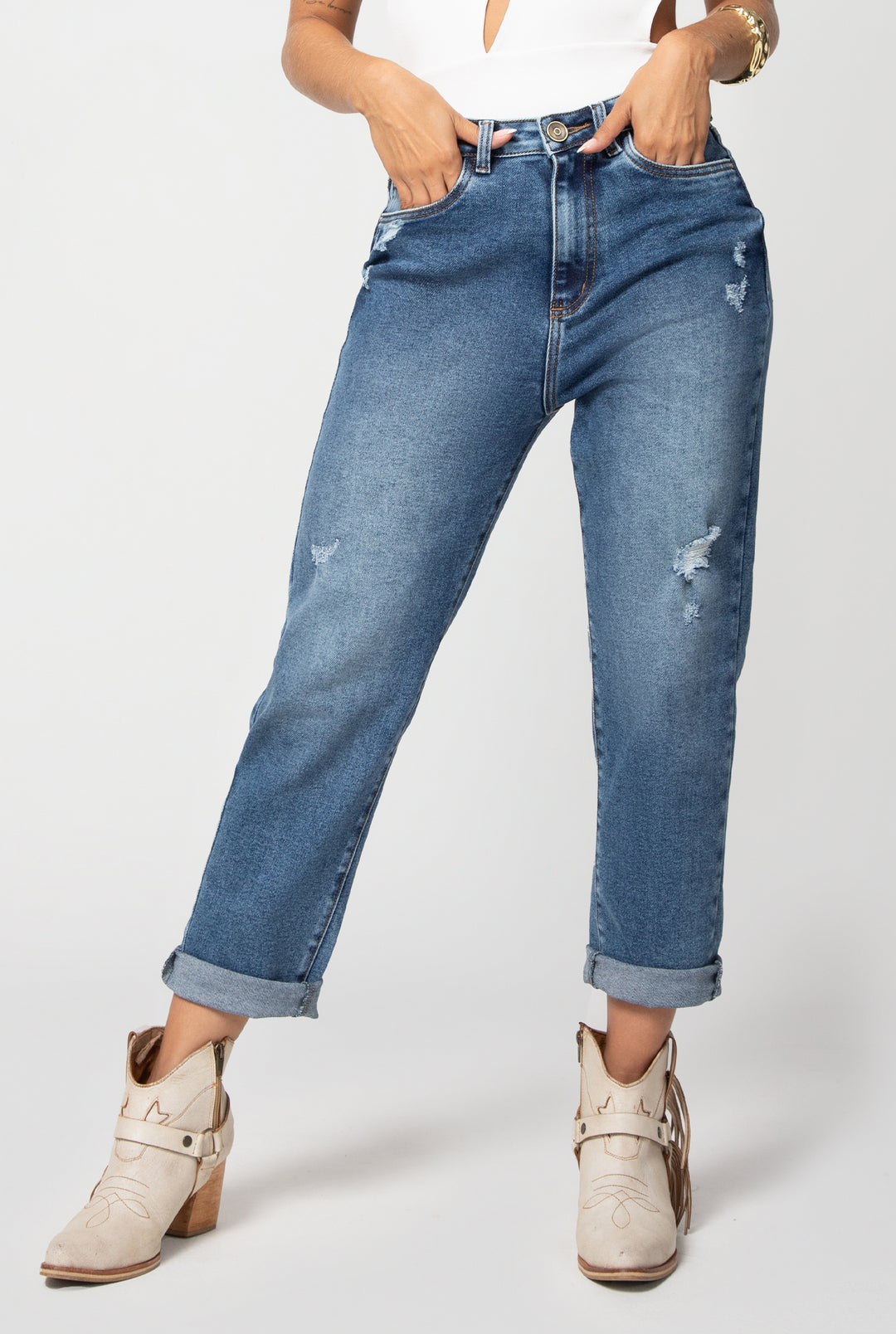 JEAN MOM FIT DAMA PROCESO TONO MEDIO RETRO TIRO ALTO RF 714