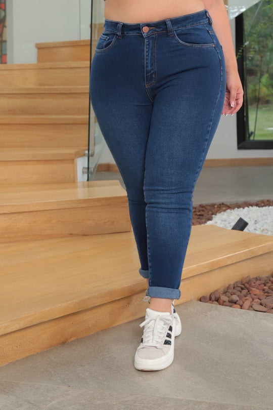 JEAN DAMA SKINNY TIRO ALTO REF: 743 PL