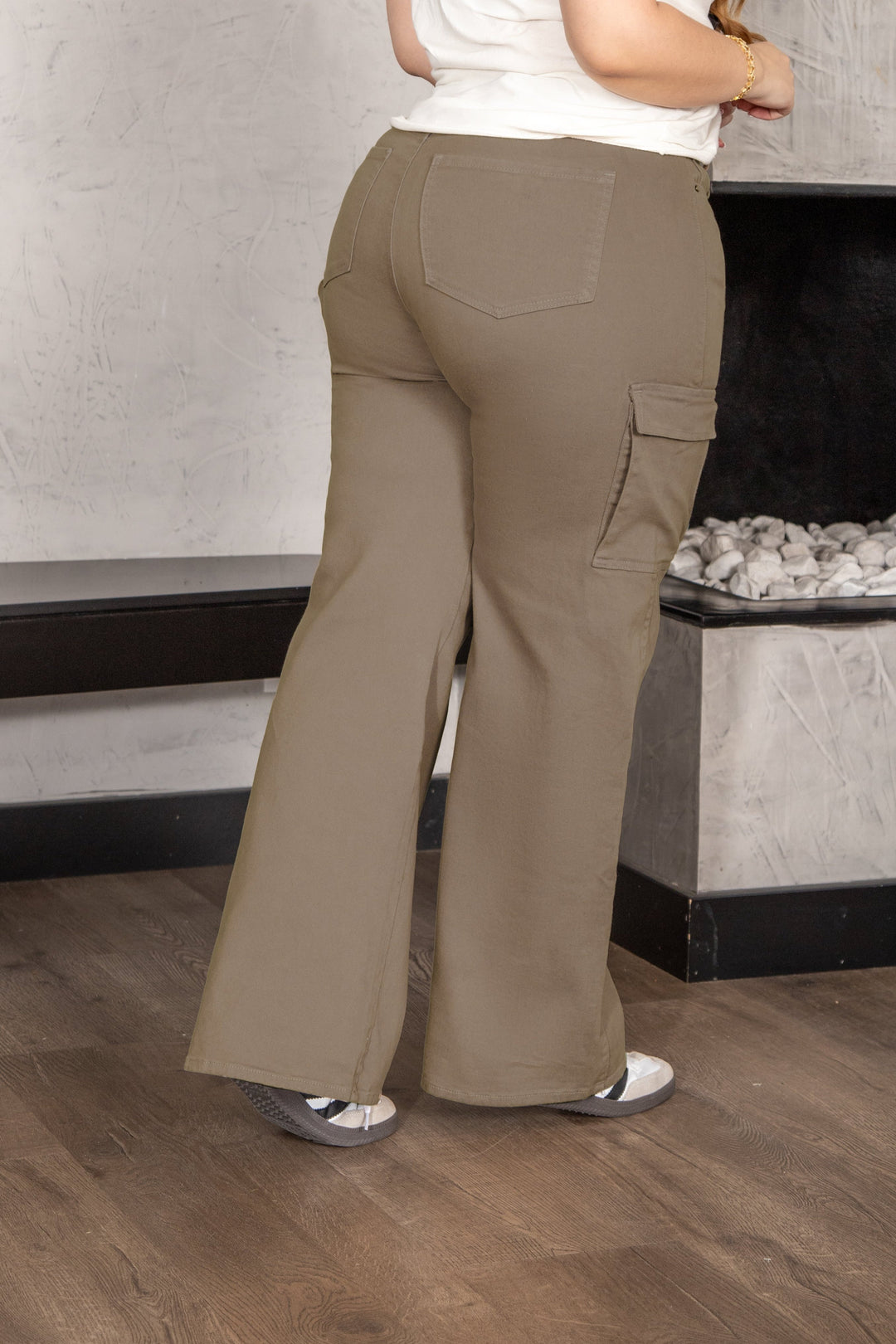 PANTALON COLOR TABACO, WIDE LEG DAMA SILUETA CONFORT , CARGO TIRO ALTO,  MODA COLOMBIANA  REF: 9756 PL